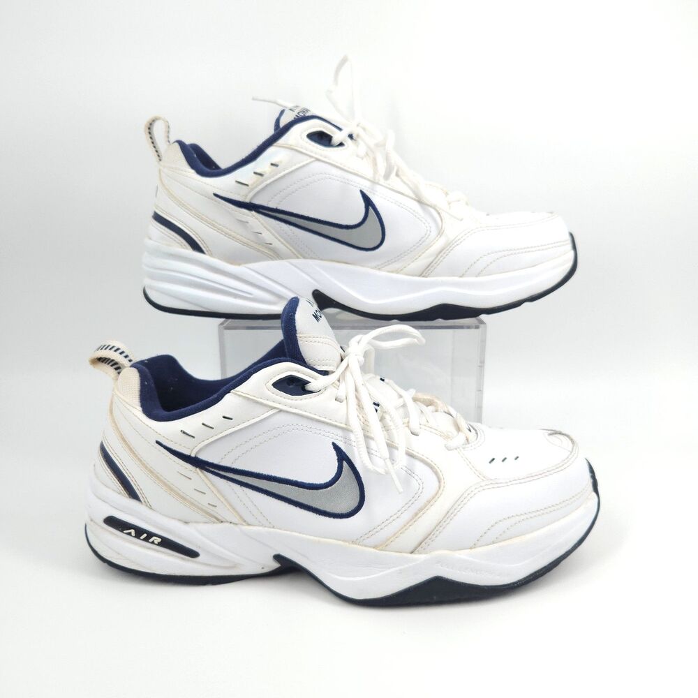 Nike Air Monarch IV Shoes Mens Size 12 White Blue Athletic Running